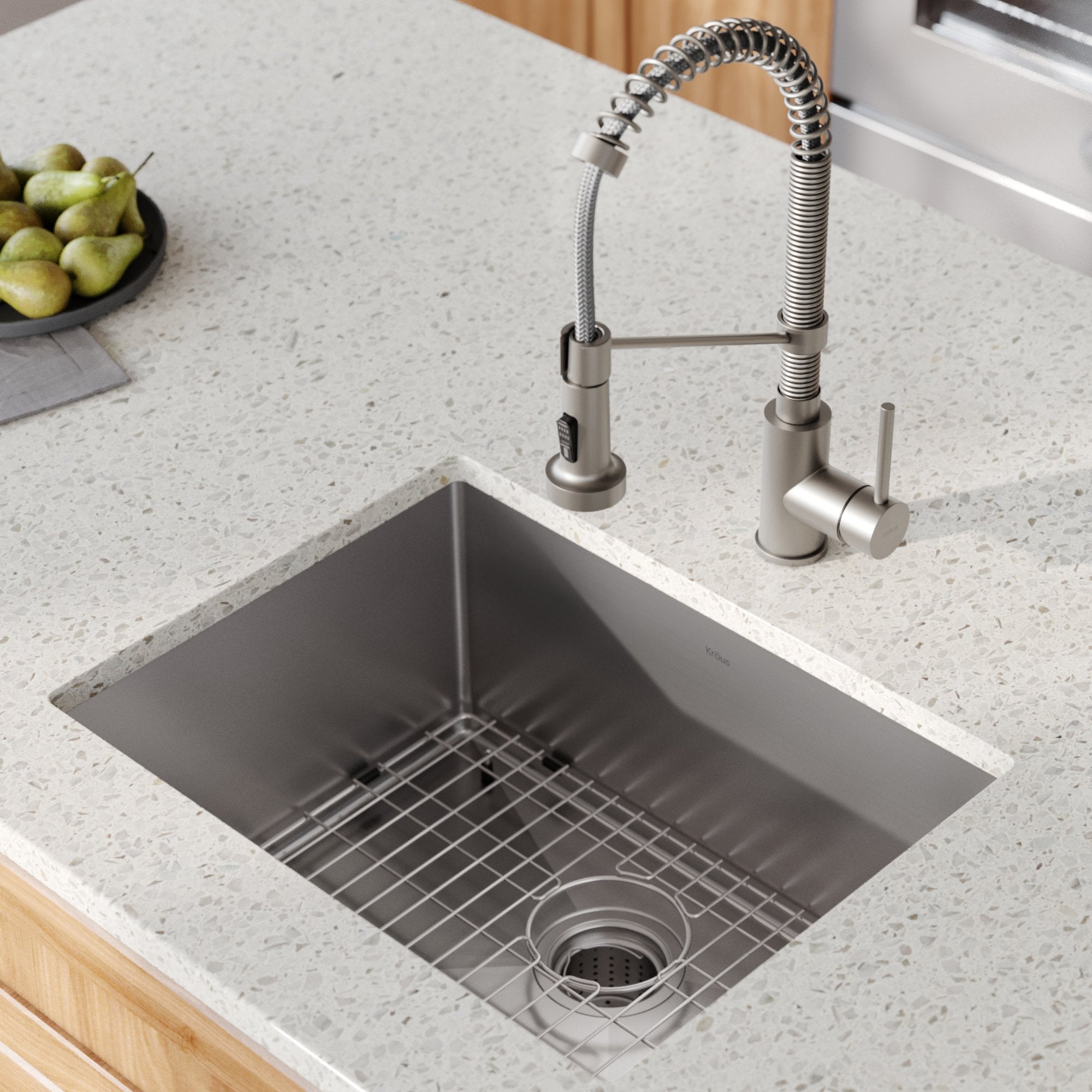 KRAUS 23" Stainless Steel Kitchen Sink and Kitchen Faucet-Kitchen Sink & Faucet Combos-KRAUS