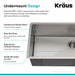 KRAUS 25" 16 Gauge Undermount Single Bowl Stainless Steel Kitchen Sink with Off Center Drain-Kitchen Sinks-DirectSinks