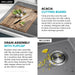 KRAUS 28” Drop-In Granite Composite Workstation Kitchen Sink in Metallic Grey-DirectSinks