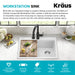 KRAUS 28” Drop-In Granite Composite Workstation Kitchen Sink in White-DirectSinks