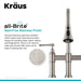 KRAUS Allyn Bridge Faucet with Pull-Down Sprayhead in Spot Free Stainless Steel KPF-3121SFS | DirectSinks