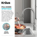 KRAUS Allyn Chrome Single Handle Kitchen Faucet with Diamond Cut-Kitchen Faucets-DirectSinks