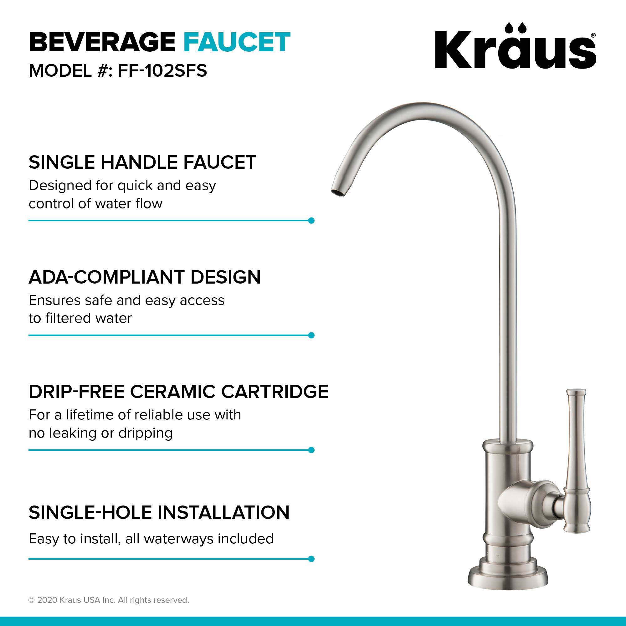KRAUS Allyn Drinking Water Dispenser Kitchen Faucet in Spot Free Stainless Steel FF-102SFS | DirectSinks