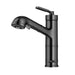 KRAUS Allyn Industrial Pull-Out Single Handle Kitchen Faucet in Black Stainless-Kitchen Faucets-DirectSinks