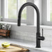 KRAUS Allyn Matte Black Single Handle Kitchen Faucet with Diamond Cut-Kitchen Faucets-DirectSinks