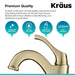 KRAUS Arlo™ Brushed Gold Tall Vessel Bathroom Faucet with Pop-Up Drain-Bathroom Faucets-KRAUS