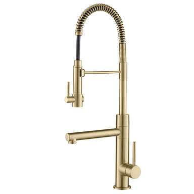 KRAUS Artec Pro 2-Function Commercial Style Pre-Rinse Kitchen Faucet in Spot Free Antique Champagne Bronze KPF-1603SFACB | DirectSinks