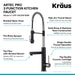 KRAUS Artec Pro 2-Function Commercial Style Pre-Rinse Kitchen Faucet with Soap Dispenser in Spot Free Stainless Steel/Matte Black KPF-1603SFSMB-KSD-32MB | DirectSinks