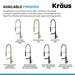 KRAUS Artec Pro Commercial Style Single Handle Kitchen Faucet with Pot Filler in Spot Free Stainless Steel-Kitchen Faucets-DirectSinks