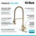 KRAUS Britt Commercial Style Kitchen Faucet and Purita Water Filter Faucet Combo in Spot Free Antique Champagne Bronze KPF-1690-FF-100SFACB | DirectSinks