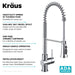 KRAUS Britt Commercial Style Kitchen Faucet with Integrated Water Filter Spout in Chrome-Kitchen Faucets-DirectSinks