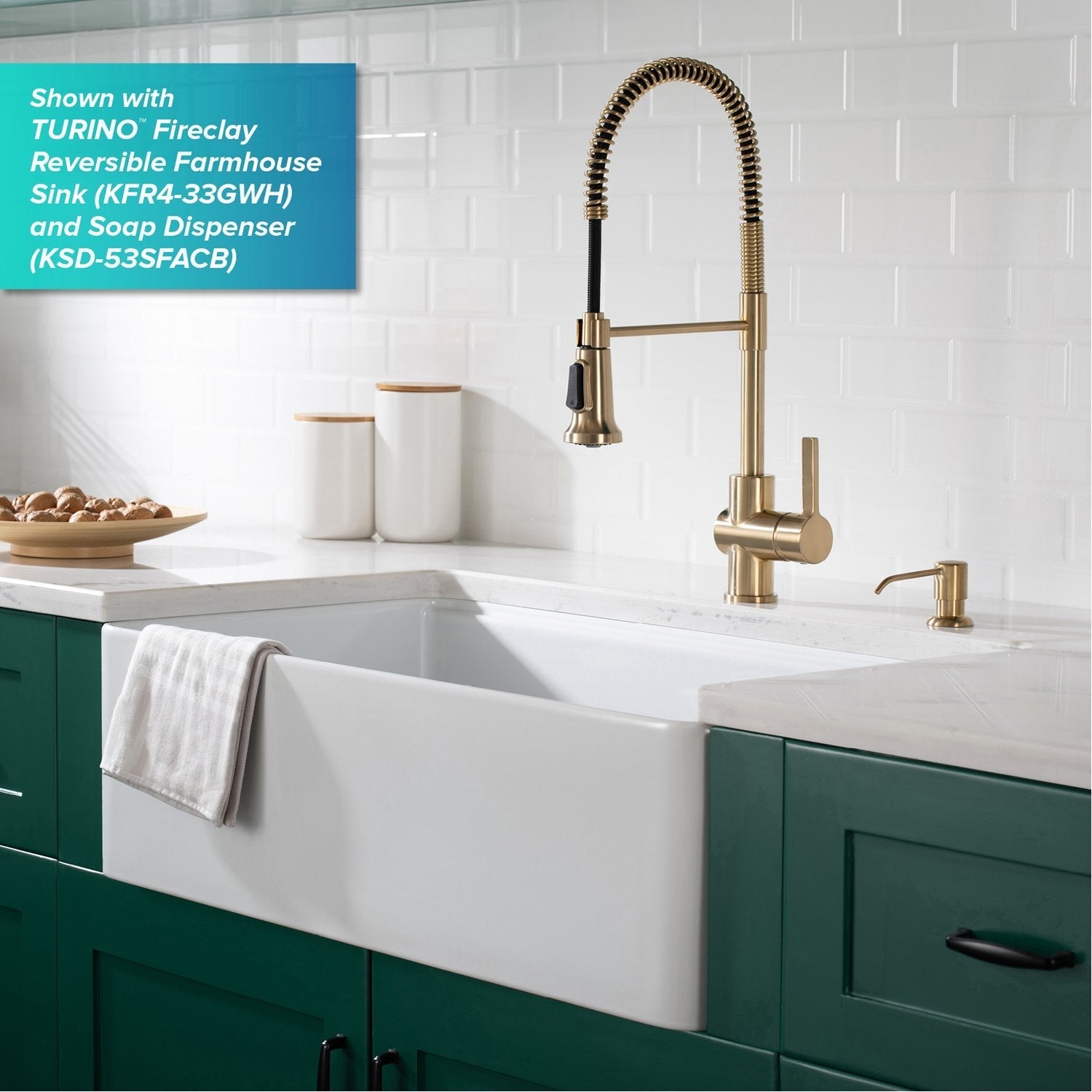 KRAUS Britt Commercial Style Pull-Down Single Handle Kitchen Faucet in Spot Free Antique Champagne Bronze KPF-1691SFACB | DirectSinks