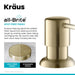 KRAUS Britt Single Handle Commercial Kitchen Faucet with Deck Plate and Soap Dispenser in Spot Free Antique Champagne Bronze-Kitchen Faucets-KRAUS