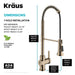 KRAUS Britt Touchless Pull-Down Single Handle Faucet in Spot Free Antique Champagne Bronze-Kitchen Faucets-DirectSinks