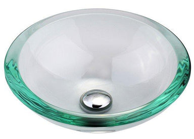 Kraus Clear 34mm edge Glass Vessel Bathroom Sink with PU-MR-KRAUS-DirectSinks
