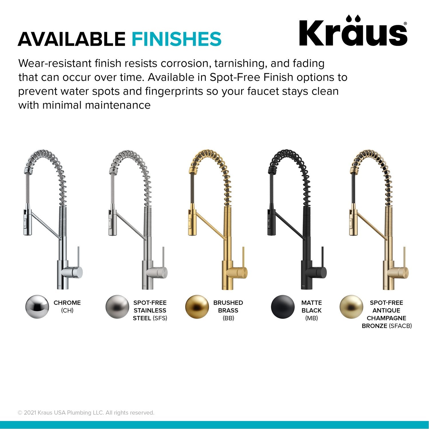KRAUS Commercial Pull Down Kitchen Faucet in Spot Free Antique Champagne Bronze KPF-2631SFACB | DirectSinks