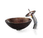 Kraus Copper Illusion Glass Vessel Sink and Waterfall Faucet-KRAUS-DirectSinks
