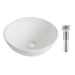 Kraus ElavoWhite Ceramic Small Round Vessel Bathroom Sink & Pop Up drain-KRAUS-DirectSinks