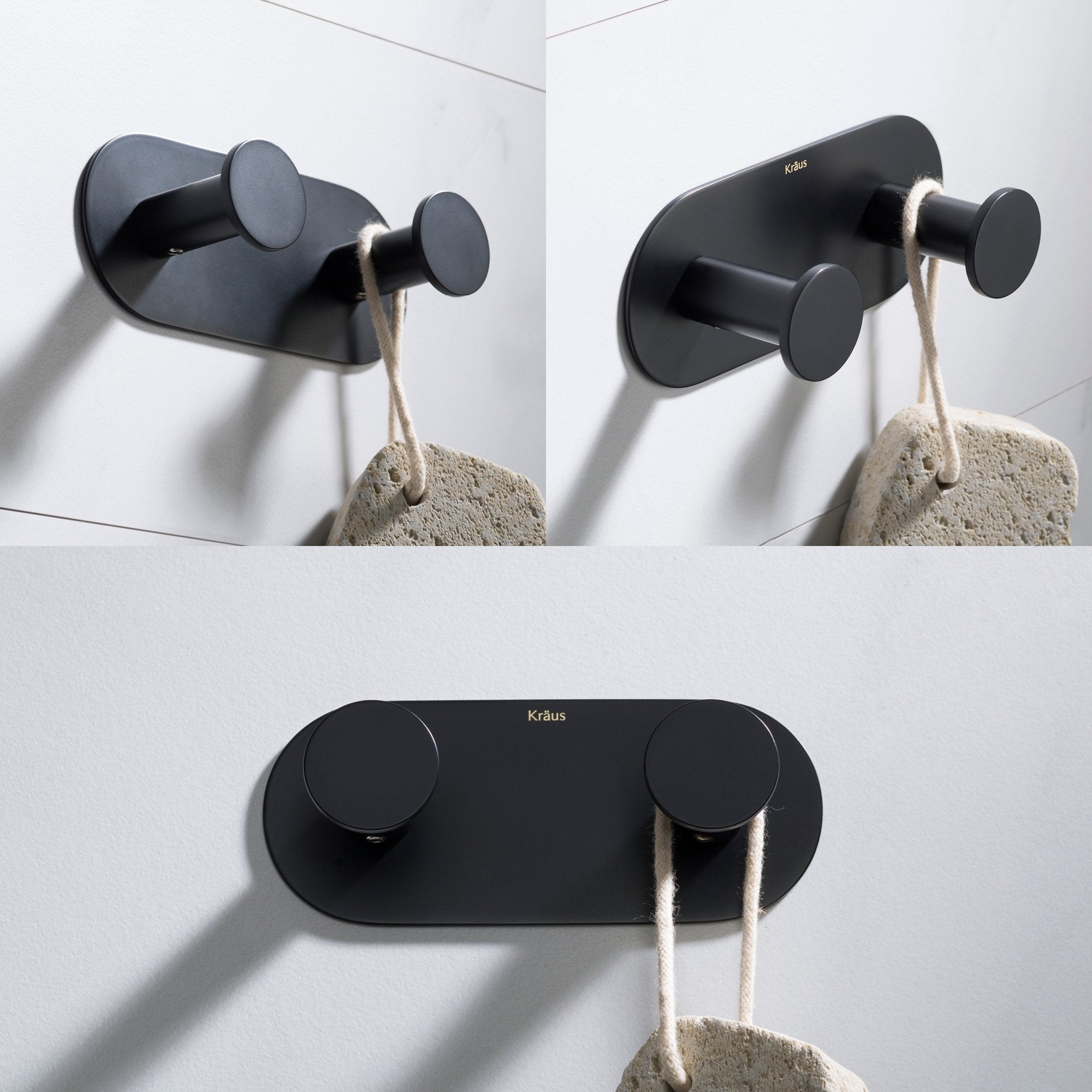 KRAUS Elie™ Bathroom Wall Mount Robe and Towel Double Hook-Bathroom Accessories-KRAUS