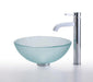Kraus Frosted 14" Glass Vessel Sink and Ramus Faucet-Bathroom Sinks & Faucet Combos-DirectSinks