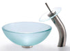 Kraus Frosted 14" Glass Vessel Sink and Waterfall Faucet-DirectSinks