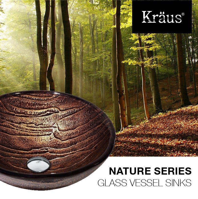 Kraus Gaia Glass Vessel Sink and Ramus Faucet-DirectSinks