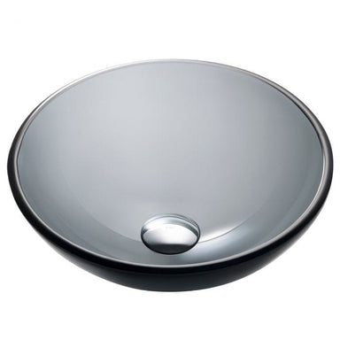 KRAUS Glass Vessel Sink in Clear Black-Bathroom Sinks-DirectSinks
