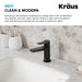 KRAUS Indy Single Handle Bathroom Faucet in Matte Black KBF-1401MB | DirectSinks