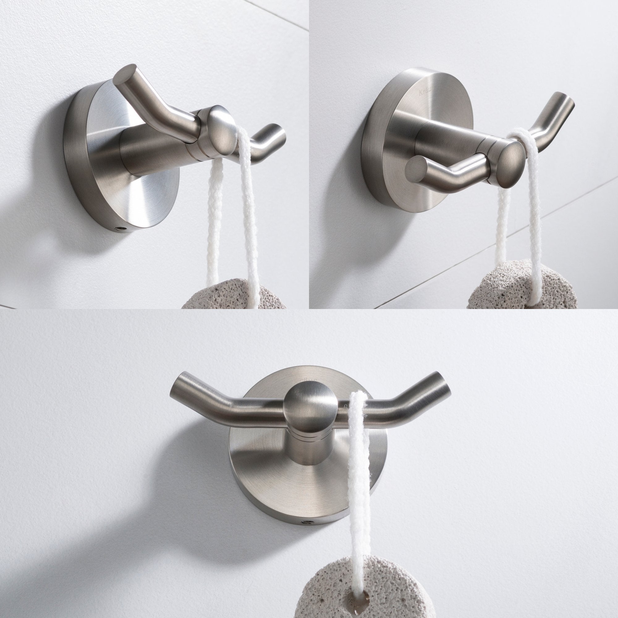 KRAUS Indy Single Handle Vessel Bathroom Faucet with 24" Towel Bar, Paper Holder, Towel Ring and Robe Hook in Spot-Free Stainless Steel C-KVF-1400-KEA-188SFS | DirectSinks
