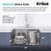 KRAUS Kore Workstation 17" Undermount 16 Gauge Single Bowl Stainless Steel Bar Sink with Accessories-Kitchen Sinks-DirectSinks