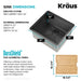 KRAUS Kore Workstation 21" Undermount 16 Gauge Bar or Kitchen Sink in PVD Gunmetal-Kitchen Sinks-DirectSinks