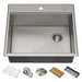 KRAUS Kore Workstation 25" Drop-In or Undermount 16 Gauge Kitchen Sink with Accessories-Kitchen Sinks-DirectSinks