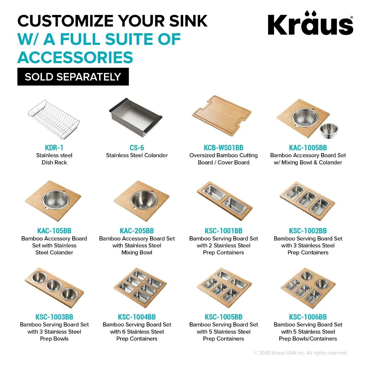 KRAUS Kore Workstation 33" Undermount 16 Gauge Double Bowl Stainless Steel Kitchen Sink with Accessories-Kitchen Sinks-DirectSinks