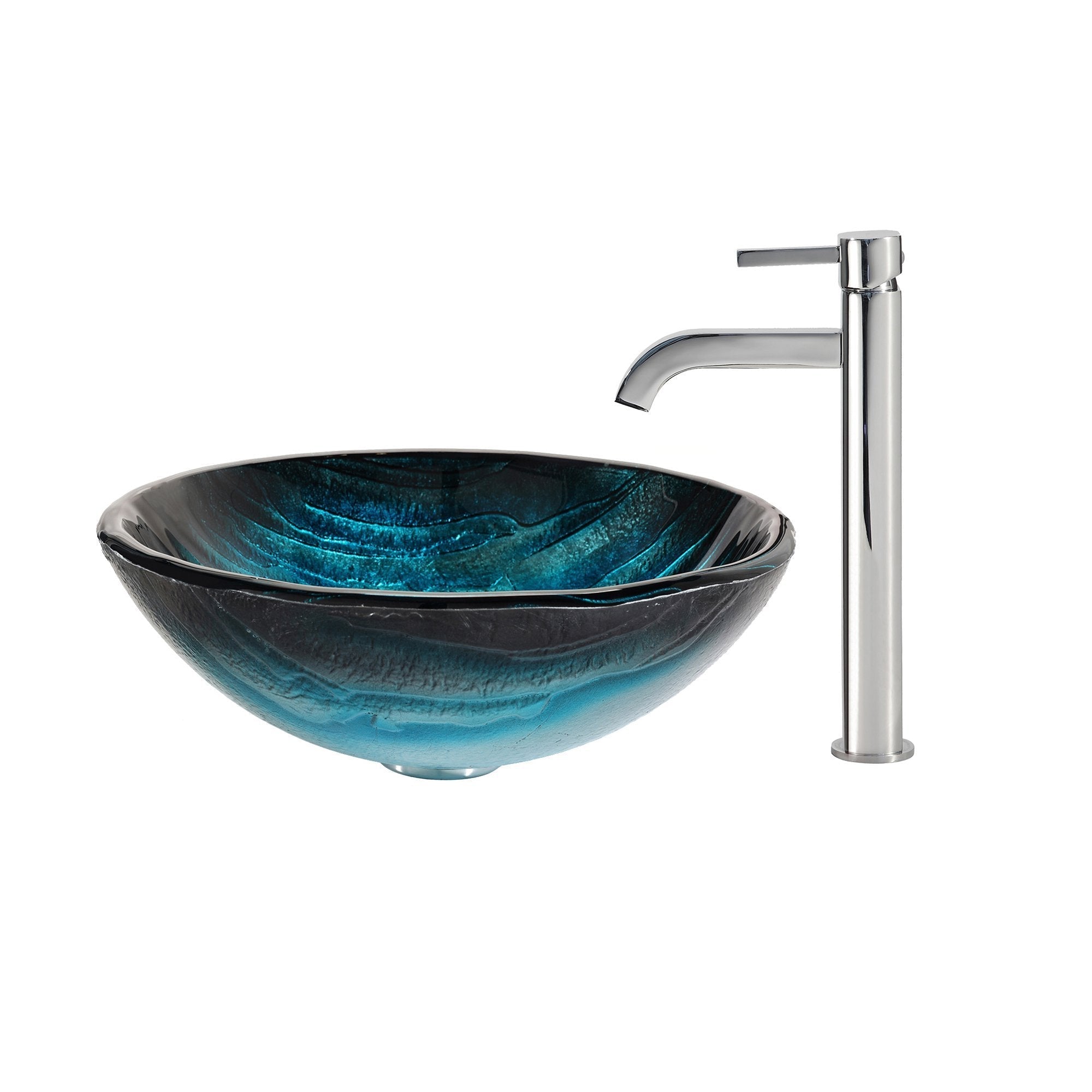 Kraus Ladon Glass Vessel Sink and Ramus Faucet-DirectSinks