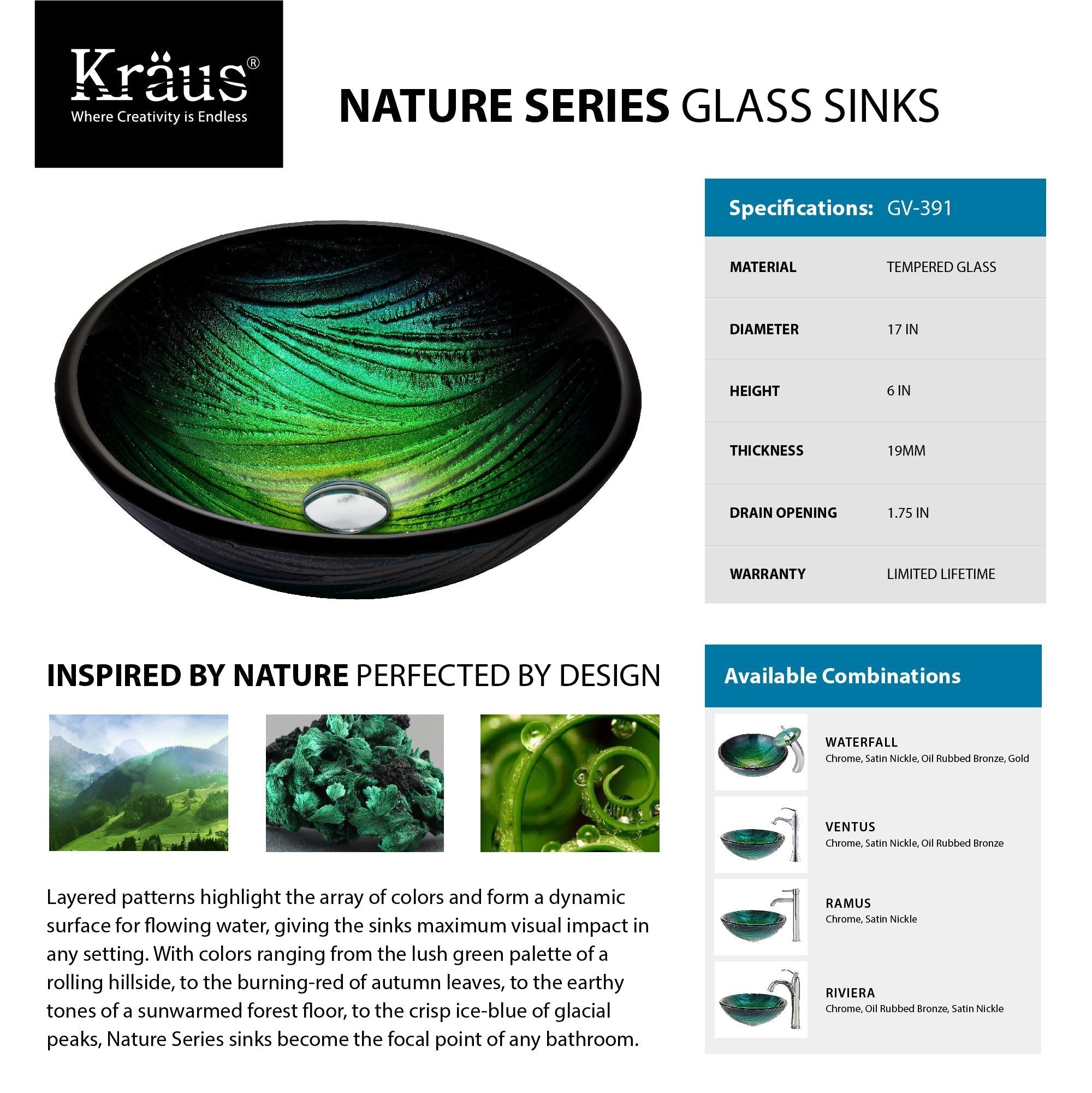 Kraus Nei Glass Vessel Sink and Ramus Faucet-Bathroom Sinks & Faucet Combos-DirectSinks