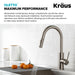 KRAUS Oletto Pull-Down Kitchen Faucet & Purita Water Filter Faucet in Spot Free Stainless Steel KPF-2620-FF-100SFS | DirectSinks