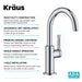KRAUS Oletto Single Handle Chrome Kitchen Bar Faucet-Kitchen Faucets-DirectSinks