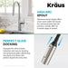 KRAUS Oletto Tall Modern Single-Handle Touch Activated with Pull Down Sprayer in Spot Free Stainless Steel-Kitchen Faucets-DirectSinks