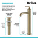 KRAUS Ramus Single Handle 2-Pack Vessel Bathroom Sink Faucet with Pop-Up Drain in Spot Free Brushed Gold KVF-1220BG-2PK | DirectSinks