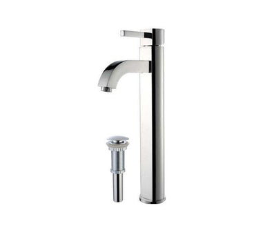 KRAUS Ramus Single Lever Vessel Bathroom Faucet with Matching Pop Up Drain in Chrome FVS-1007-PU-10CH | DirectSinks