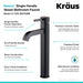 KRAUS Ramus Tall Vessel Bathroom Faucet in Oil Rubbed Bronze FVS-1007ORB | DirectSinks