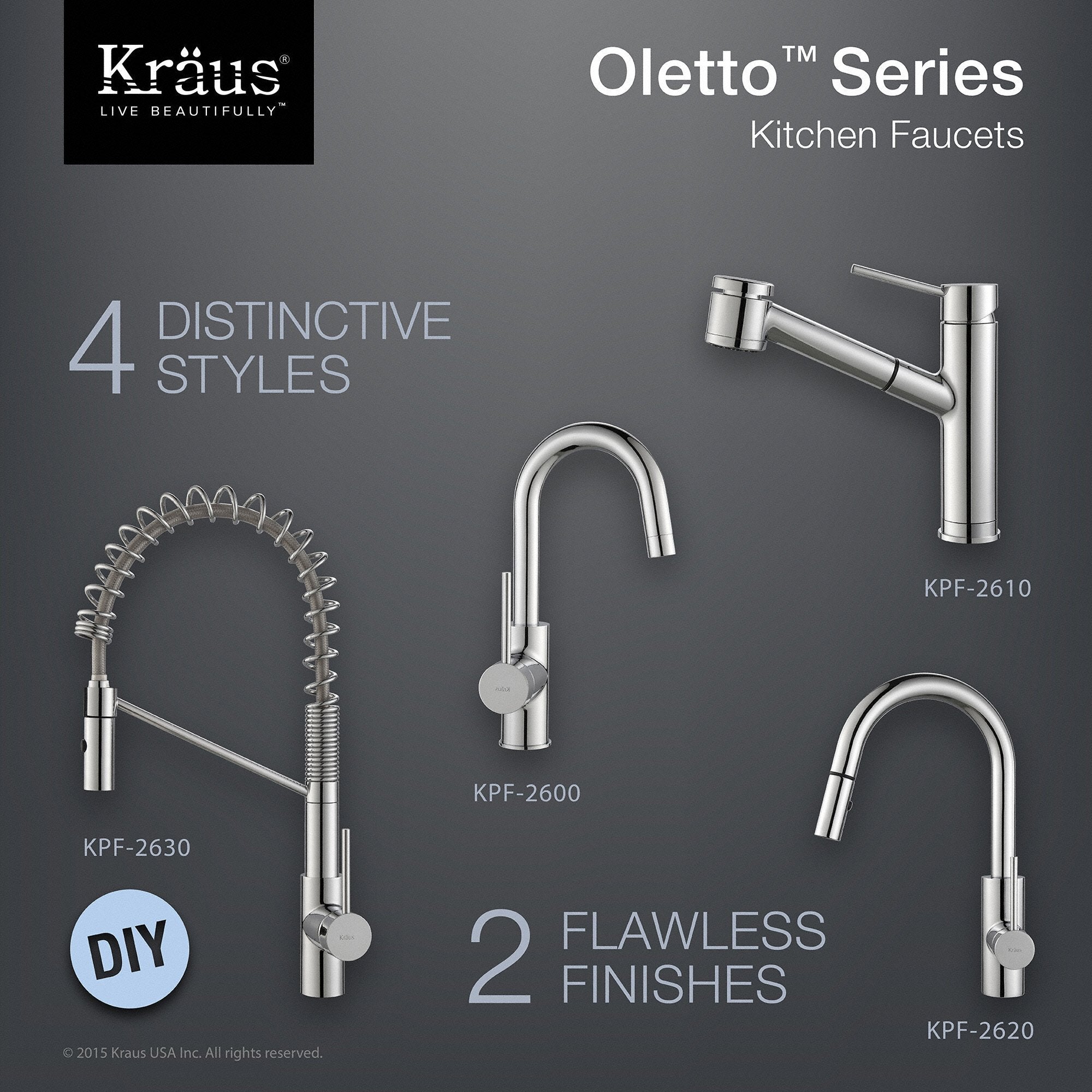 Kraus Spot Free Oletto™ Single Handle Kitchen Bar Faucet in all-Brite™ Stainless Steel Finish-DirectSinks