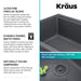 KRAUS Turino Drop-In or Undermount 33" Fireclay Workstation Kitchen Sink in Matte Grey-Kitchen Sinks-DirectSinks