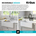 KRAUS Turino Workstation 33" Reversible Apron Front Fireclay Kitchen Sink with Accessories in Gloss White-Kitchen Sinks-DirectSinks