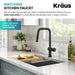 KRAUS Urbix Industrial Single Handle Kitchen Bar Faucet in Matte Black-Kitchen Faucets-DirectSinks