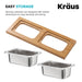 KRAUS Workstation Serving Board Set with Two Rectangular Bowls-Kitchen Accessories-KRAUS