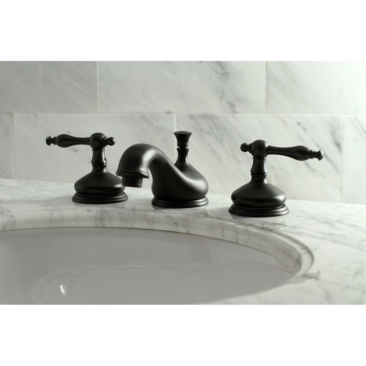 Kingston Brass Heritage Deck Mount 8" Widespread Bathroom Faucet