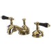 Kingston Brass Heritage Onyx Solid Brass Widespread Lavatory Faucet with Black Porcelain Lever Handle-Bathroom Faucets-Free Shipping-Directsinks.
