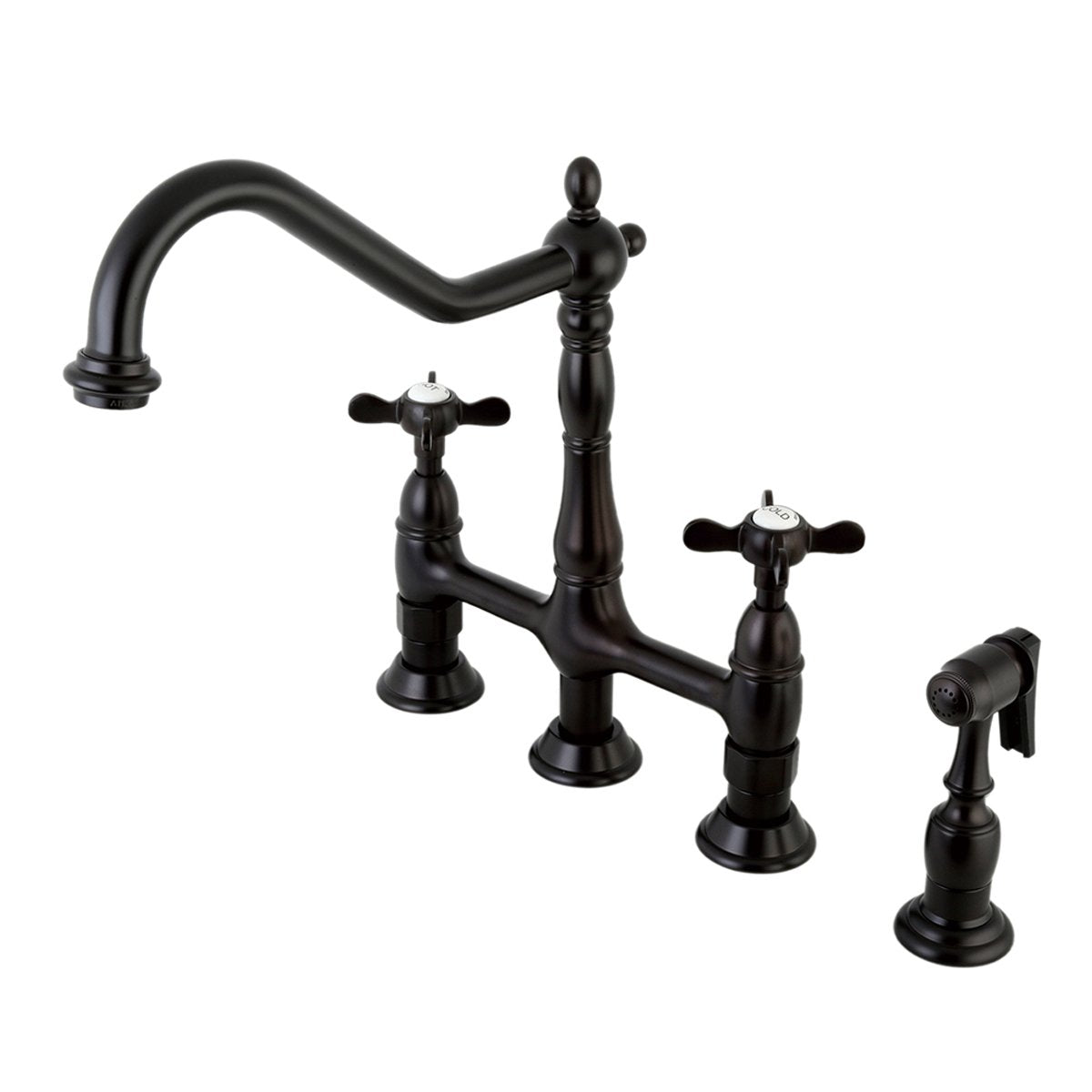 Kingston Brass Essex Classic 8" Centerset Kitchen Faucet with Brass Sprayer-Kitchen Faucets-Free Shipping-Directsinks.