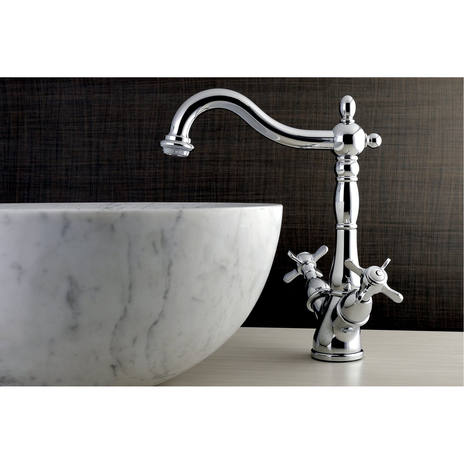 Kingston Brass Essex Vessel Sink Faucet with Deck Plate-Bathroom Faucets-Free Shipping-Directsinks.